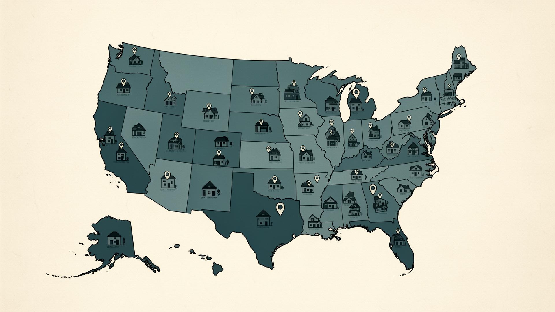 Editorial map of the United States showing REmedia360 coverage across all 50 states